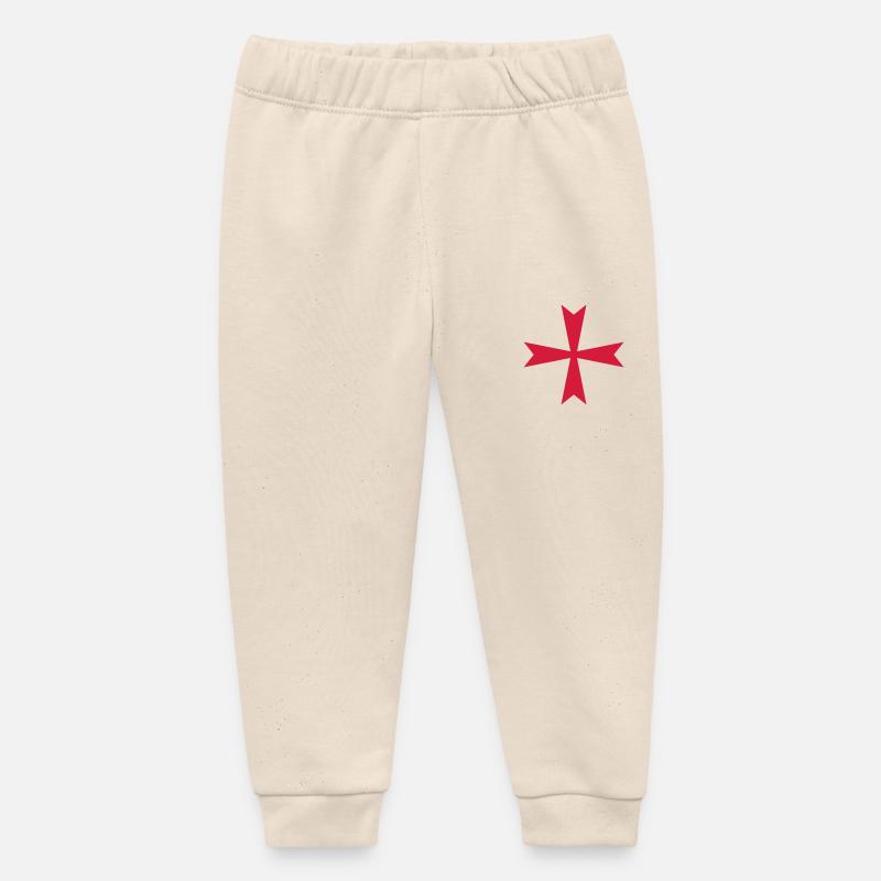 Cross - Baby Organic Sweatpants by Stanley/Stella - soft Ecru