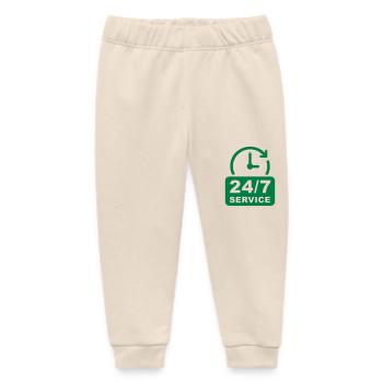 professional 24/7 support service logo. 24 hours s - Baby Organic Sweatpants by Stanley/Stella - soft Ecru - Front