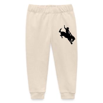 Rodeo Riding on a wild horse - Baby Organic Sweatpants by Stanley/Stella - soft Ecru - Front