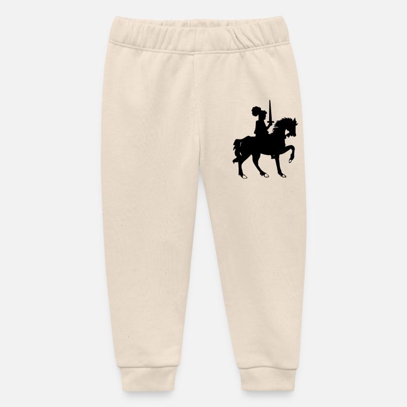 Chevalier avec épée et cheval - Pantalon de jogging bébé bio Stanley/Stella - écru doux