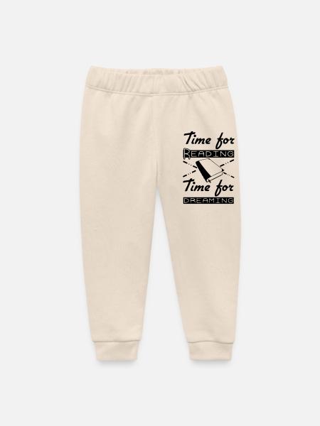 Time for Reading & Dreaming - Baby Organic Sweatpants by Stanley/Stella - soft Ecru