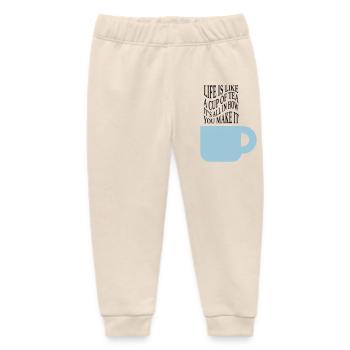 Das Leben ist wie Tee - Baby Organic Jogginghose Baby Tumbler von Stanley/Stella - Natur - Vorne