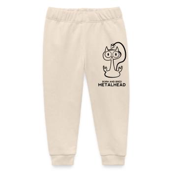 Heay metal cat - Baby Organic Sweatpants by Stanley/Stella - soft Ecru - Front