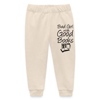 Bad Girl with Good Books - Baby Organic Sweatpants by Stanley/Stella - soft Ecru - Front
