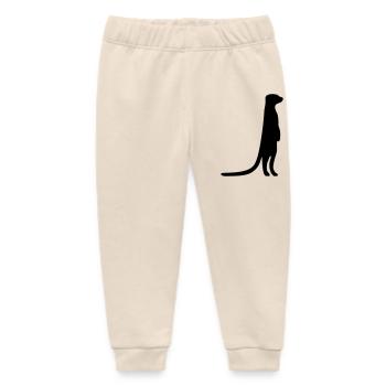 funny meerkat curious animal - Baby Organic Sweatpants by Stanley/Stella - soft Ecru - Front