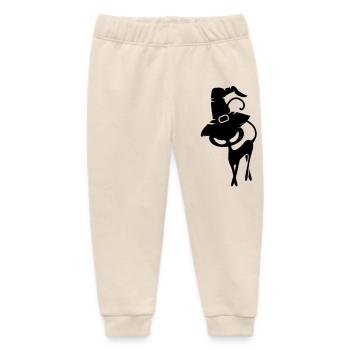 schwarze Katze mit Hexenhut - Baby Organic Jogginghose Baby Tumbler von Stanley/Stella - Natur - Vorne