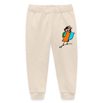 little witch on the broom - Baby Organic Sweatpants by Stanley/Stella - soft Ecru - Front