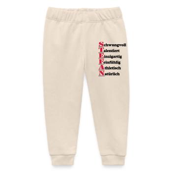 Stefan , Vorname,Namensschild,Name,Fun Shirt (25) - Baby Organic Jogginghose Baby Tumbler von Stanley/Stella - Natur - Vorne
