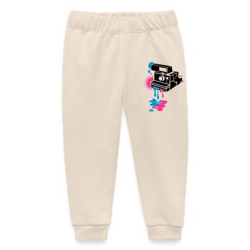 Instant camera - color drips out - - Baby Organic Sweatpants by Stanley/Stella - soft Ecru - Front