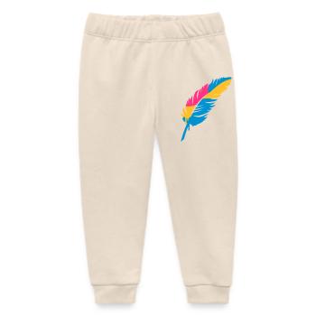 A colorful feather - Baby Organic Sweatpants by Stanley/Stella - soft Ecru - Front