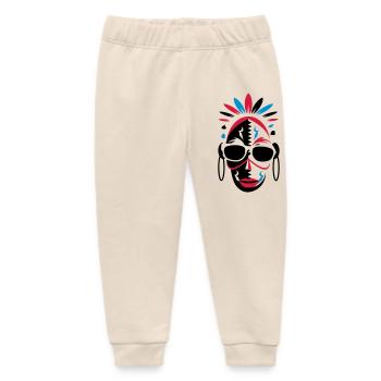 afrikanische Maske mit Sonnenbrille als Stencil - Baby Organic Jogginghose Baby Tumbler von Stanley/Stella - Natur - Vorne
