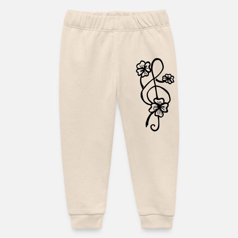 Clef shamrock - Pantalon de jogging bébé bio Stanley/Stella - écru doux