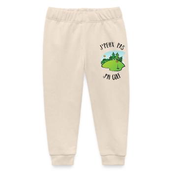 I can not play golf - Baby Organic Sweatpants by Stanley/Stella - soft Ecru - Front