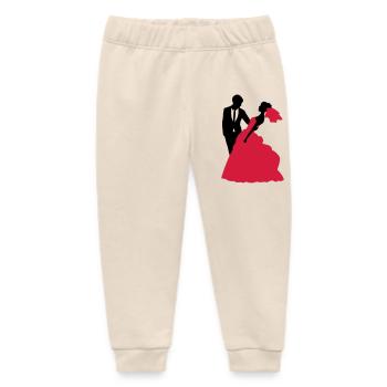 Wedding, Bride, Groom - Baby Organic Sweatpants by Stanley/Stella - soft Ecru - Front