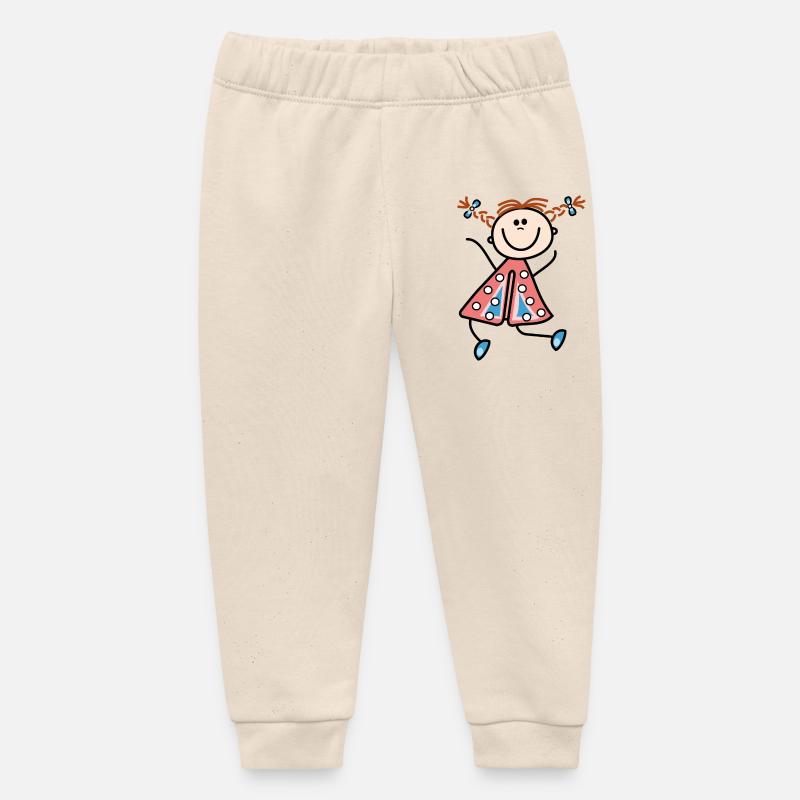 fille - Pantalon de jogging bébé bio Stanley/Stella - écru doux