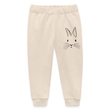Minimalist Easter Easter Floppy Ear - Baby Organic Sweatpants by Stanley/Stella - soft Ecru - Front