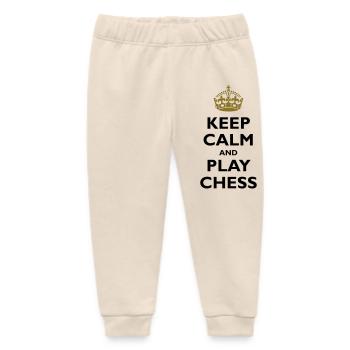 Keep calm and play chess - Baby Organic Sweatpants by Stanley/Stella - soft Ecru - Front