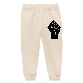 Raised Fist - Baby Organic Sweatpants by Stanley/Stella - soft Ecru - Front