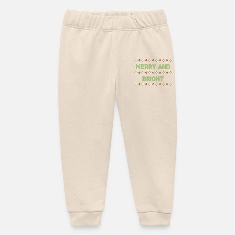 Moche noël noël pull - Pantalon de jogging bébé bio Stanley/Stella - écru doux
