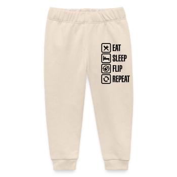 Eat - Sleep - Bottle Flip - Repeat - Baby Organic Sweatpants by Stanley/Stella - soft Ecru - Front