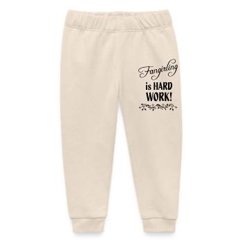 Fangirling is hard work - Baby Organic Sweatpants by Stanley/Stella - soft Ecru - Front