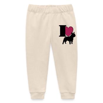 Französische Bulldogge , French Bulldog I love(25) - Baby Organic Jogginghose Baby Tumbler von Stanley/Stella - Natur - Vorne