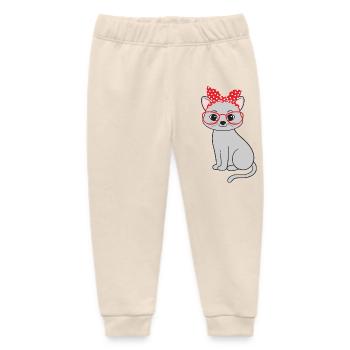 Cat Cats - Baby Organic Sweatpants by Stanley/Stella - soft Ecru - Front