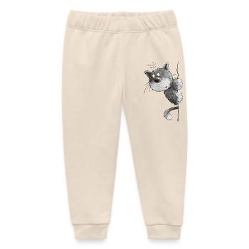 Happy Katze I Katzenfreunde Geschenk - Baby Organic Jogginghose Baby Tumbler von Stanley/Stella - Natur - Vorne