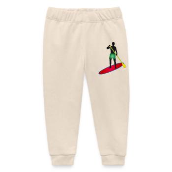 Stand up paddling - Man with paddle board - Baby Organic Sweatpants by Stanley/Stella - soft Ecru - Front