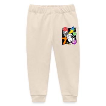 7 Years Birthday Boy Gift - Baby Organic Sweatpants by Stanley/Stella - soft Ecru - Front