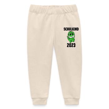 Schuldkind Einschulung 2023 - Baby Organic Jogginghose Baby Tumbler von Stanley/Stella - Natur - Vorne