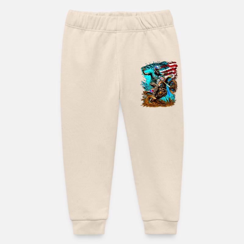 Drapeau américain Moto Splash - Pantalon de jogging bébé bio Stanley/Stella - écru doux
