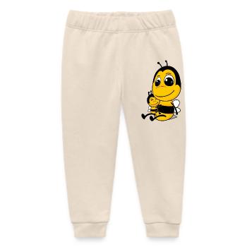 Bee Family - Bee with Baby - Bee Motif - Baby Organic Sweatpants by Stanley/Stella - soft Ecru - Front
