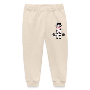 Kuh Fitness Motivation Gym Geschenk - Baby Organic Jogginghose Baby Tumbler von Stanley/Stella - Natur - Vorne
