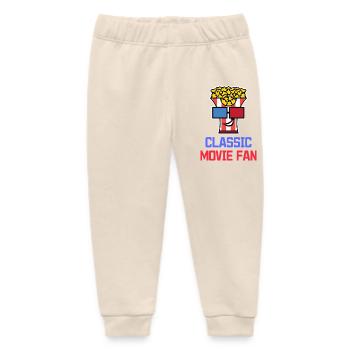 Popcorn Statement Cinéma Night Movies Binge Watching - Pantalon de jogging bébé bio Stanley/Stella - écru doux - Devant