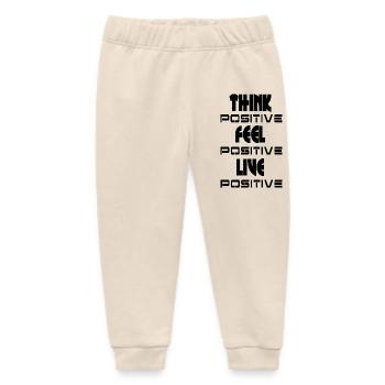 Think feel live positive v1 - Baby Organic Sweatpants by Stanley/Stella - soft Ecru - Front