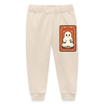 Orange Ghost Tarot Card - Baby Organic Sweatpants by Stanley/Stella - soft Ecru - Front