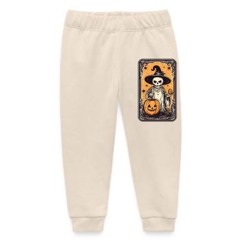 Tarot Hexen Skelett Karte mit Kürbis - Baby Organic Jogginghose Baby Tumbler von Stanley/Stella - Natur - Vorne