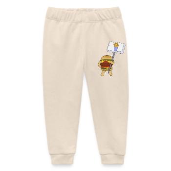 Burger protesting in favor of fries - Baby Organic Sweatpants by Stanley/Stella - soft Ecru - Front