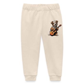 Dog Guitar Music Dog Lovers Dog Owners - Baby Organic Sweatpants by Stanley/Stella - soft Ecru - Front