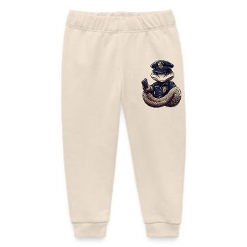 Snake Policeman - Baby Organic Sweatpants by Stanley/Stella - soft Ecru - Front