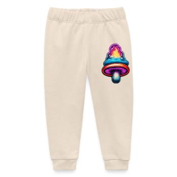 Fire Mushroom - Baby Organic Sweatpants by Stanley/Stella - soft Ecru - Front