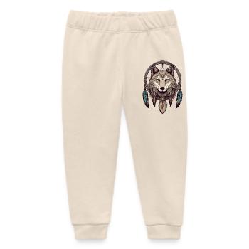 Dream catcher with wolf - Baby Organic Sweatpants by Stanley/Stella - soft Ecru - Front