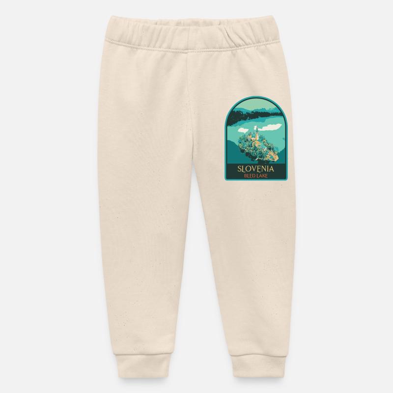 Illustration : L'île enchantée de Bled - Pantalon de jogging bébé bio Stanley/Stella - écru doux