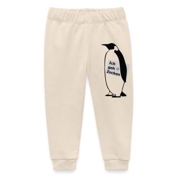 Pinguin geht Zocken - Baby Organic Jogginghose Baby Tumbler von Stanley/Stella - Natur - Vorne