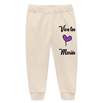 LONG LIVE THE BRIDE AND GROOM - Baby Organic Sweatpants by Stanley/Stella - soft Ecru - Front