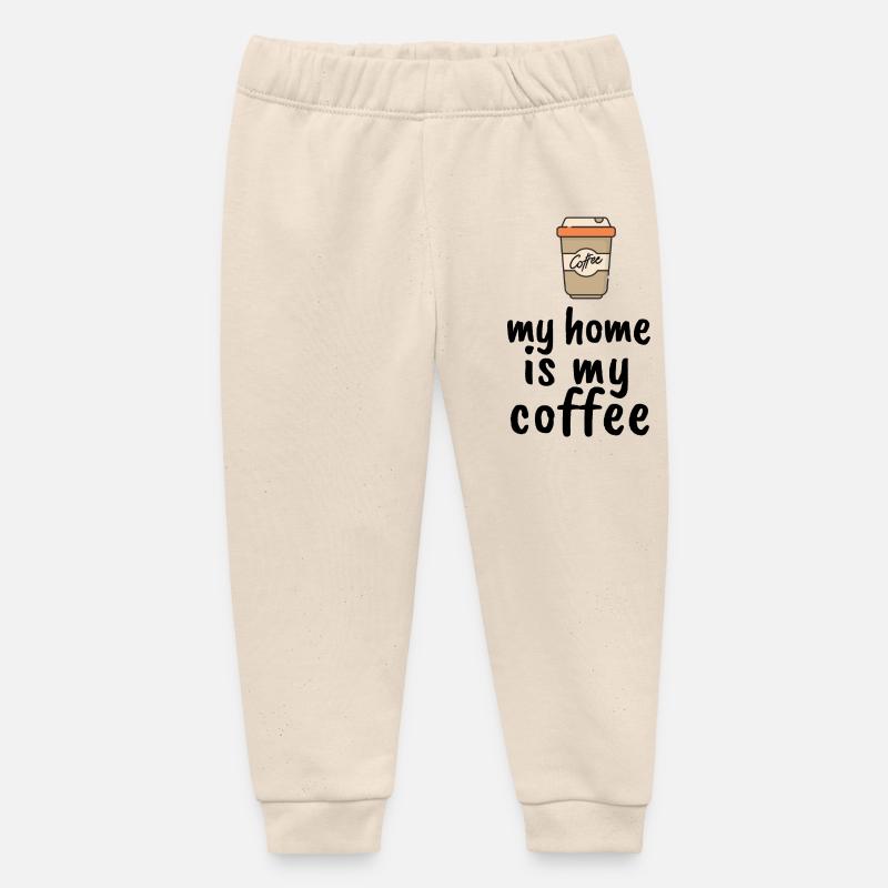 Ma maison est mon café - Pantalon de jogging bébé bio Stanley/Stella - écru doux