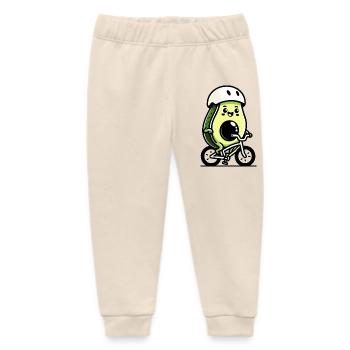 Pedaling Pit: The Cycling Avocado - Baby Organic Sweatpants by Stanley/Stella - soft Ecru - Front