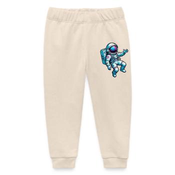 Colorful Cartoon Astronaut - Baby Organic Sweatpants by Stanley/Stella - soft Ecru - Front