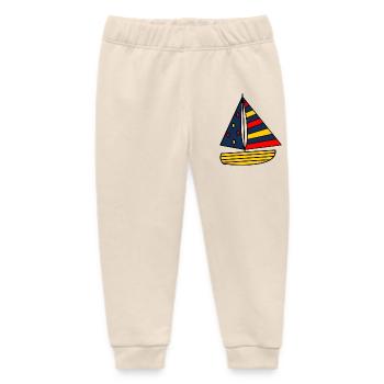 HOLIDAY. HAPPY HOLIDAYS. MISTRESS. MASTER. TEACHER - Baby Organic Sweatpants by Stanley/Stella - soft Ecru - Front